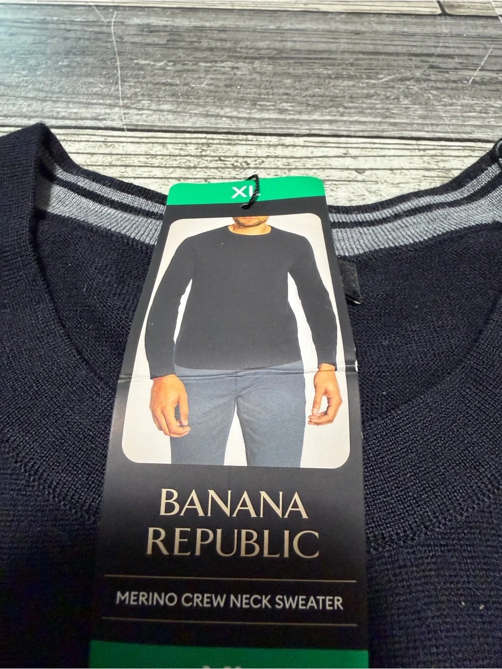 Banana Republic 100% Merino Wool Sweater Men’s XL Black Pullover Crewneck
